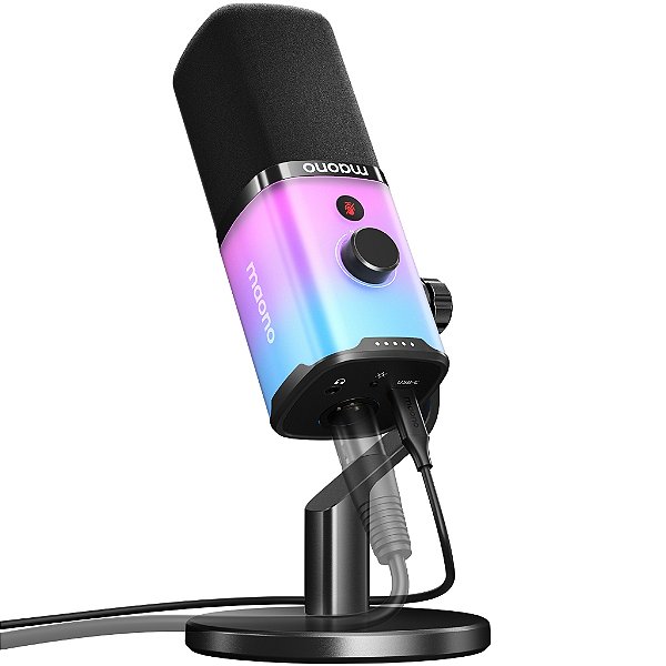 Microfone USB/XLR Maono PD100X RGB – Versatilidade e Qualidade Profissional