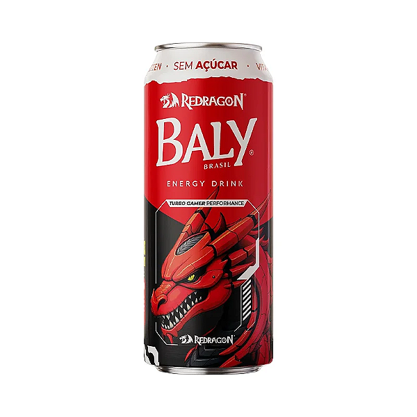 6 Energéticos Gamer Baly Redragon – Morango e Pêssego Sem Açúcar – 473ml
