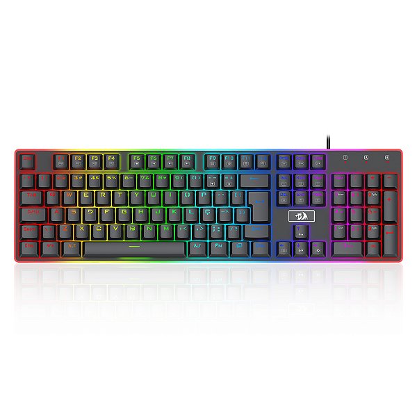 Teclado Gamer Redragon Ratri K595RGB PT-BROWN – Mecânico, Switch Marrom, RGB com Borda Iluminada, Full Size, ABNT2, Hotswap