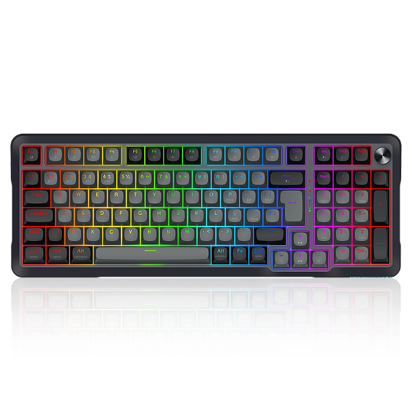 Teclado Gamer Redragon Bragi Pro RGB Mecânico Sem Fio/USB-C – 1800 Compact, Gasket Mount, Switch Cream, ABNT2