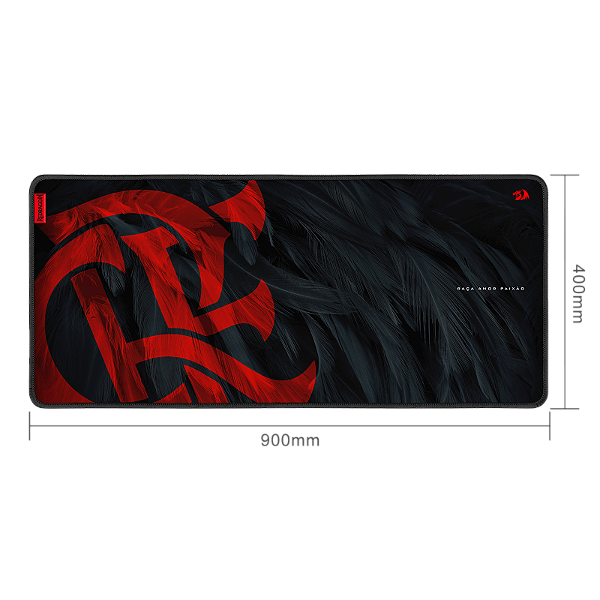Mousepad Gamer Redragon Flamengo Mantle – Edição Oficial Preto e Vermelho | 900x400x4mm