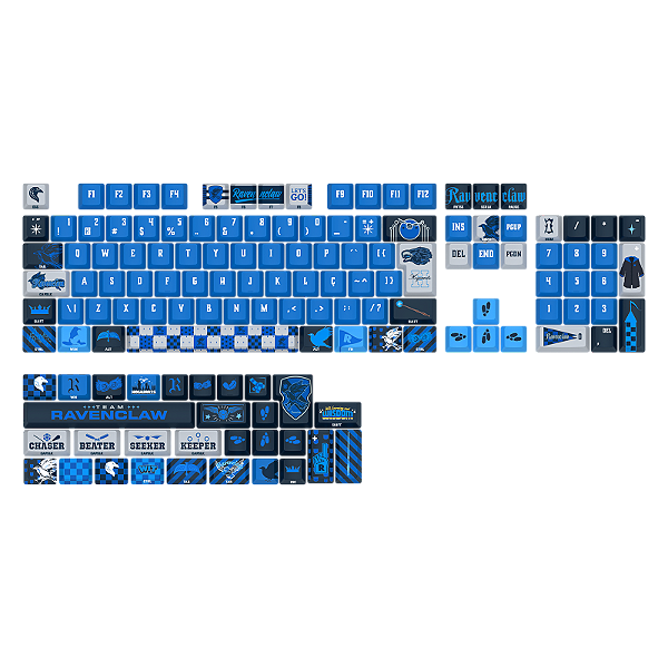 Kit de Keycaps Redragon x Harry Potter Corvinal - PBT Dye Sub - 136 Teclas - HP-941
