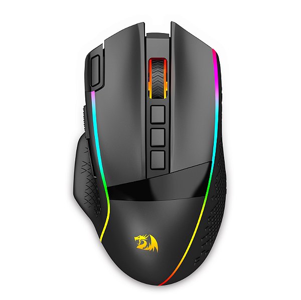 Mouse Gamer Redragon Enlightment RGB Preto PAW3395 – 26.000 DPI, Wireless, 9 Botões Programáveis