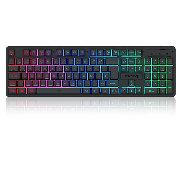 Teclado Gamer Redragon Netherbane Pro RGB Preto Full Size K521RGB-KS PT