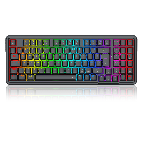 Teclado Mecânico Gamer Redragon Gloria RGB Preto 1800 Compact Gasket Mount