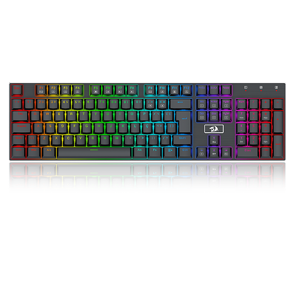 Teclado Mecânico Gamer Redragon Devarajas RGB – Switch Marrom, Full Size, USB-C, Alumínio, ABNT2 – K556RGB (PT-BROWN)