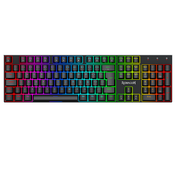 Teclado Magnético Gamer Redragon Dharma Preto RGB Full Size 8K Rapid Trigger SOCD Case em Alumínio K556RGB-M