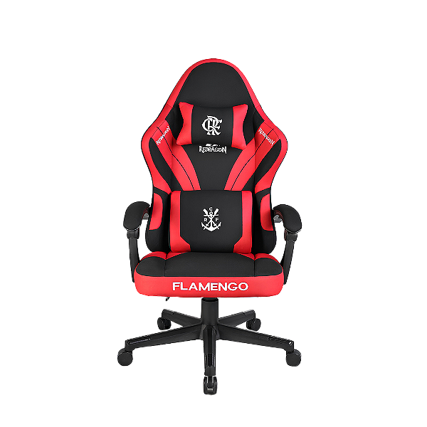 Cadeira Gamer Redragon Flamengo Nest FL806 Oficial Licenciada Vermelho e Preto Até 135KG Reclinação 135°