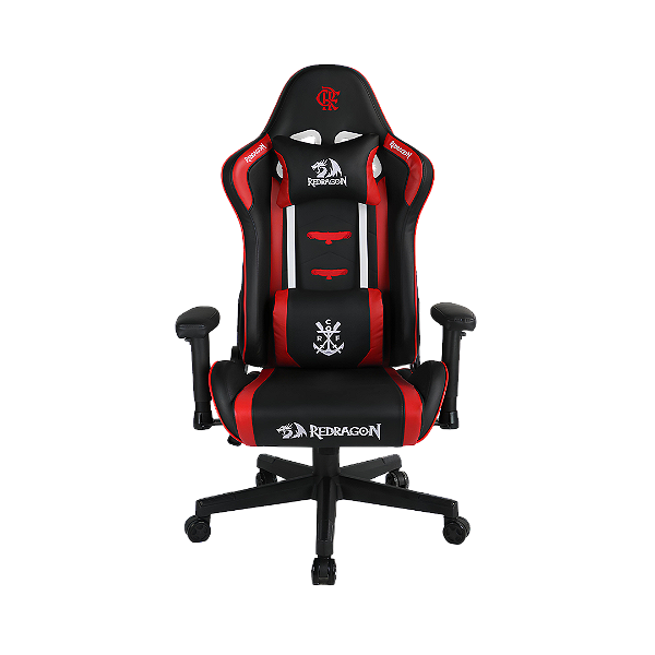 Cadeira Gamer Redragon Flamengo Glory FL807 Oficial Licenciada Couro Sintético Reclinação 175° Até 135KG