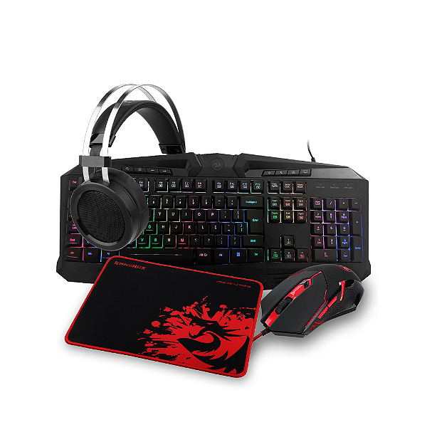 [SE] KIT GAMER REDRAGON ESSENTIALS S112 4 EM 1 – TECLADO + MOUSE + HEADSET + MOUSEPAD
