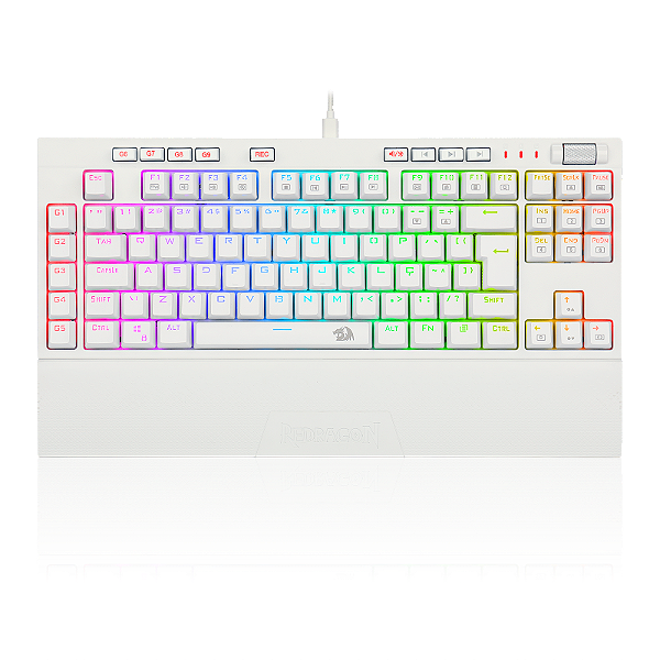 [SE] Teclado Óptico Redragon Broadsword Pro RGB BRANCO K588RGB-PRO COM FIO