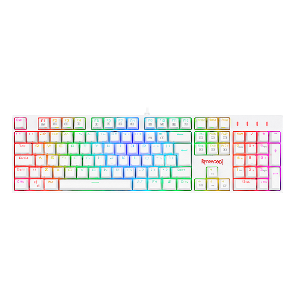 [SE] Teclado Óptico Redragon Surara Pro RGB Branco K582RGB-PRO COM FIO