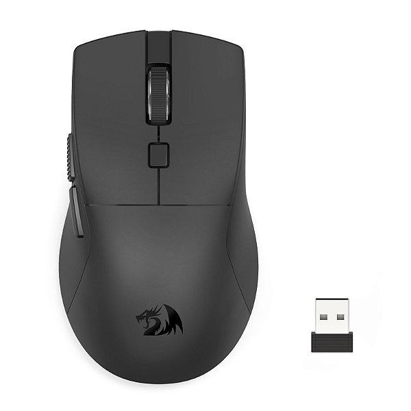 Mouse Gamer Redragon Azzmach Lite Preto Ultraleve 61g PAW3313 10000 DPI Tri-Mode USB-C 2.4GHz Bluetooth M618-LIT