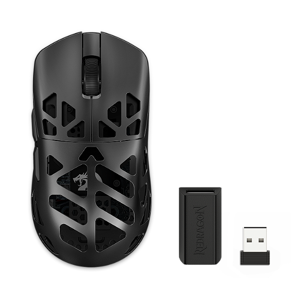 Mouse Gamer Redragon Prism Ultra Preto Corpo em Magnésio Sensor PAW3395 26000 DPI 8000 Hz 55g Tri Mode