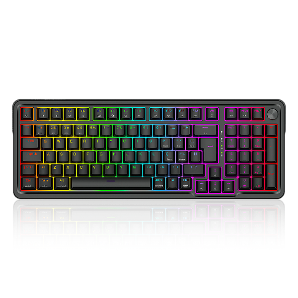Teclado Mecânico Gamer Redragon Eisa Pro RGB Switch Mambo 1800 Compact Hotswap ABNT2 Gasket Mount Tri-Mode Bluetooth K686-RGB-PRO
