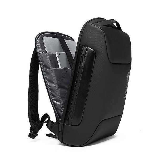 Mochila Redragon GB-120 Preta Capacidade até 23 Litros Filme 900D com Trava Numérica Bolso para Notebooks até 15.6" com Porta USB Tipo-A e Tipo-C para Carregamento