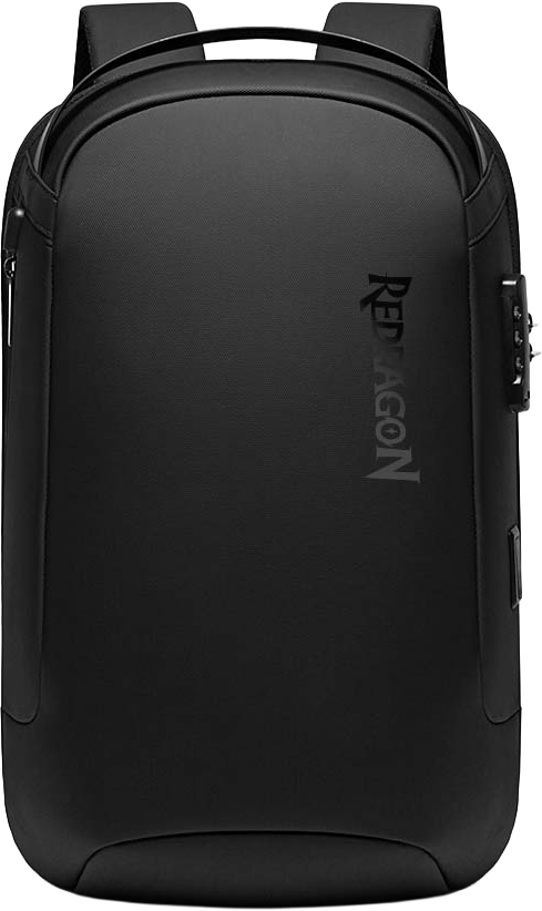 Mochila Redragon GB-121 Preta Capacidade até 23 Litros Filme 900D com Trava Numérica Bolso para Notebooks até 15.6” com Porta USB Tipo-A e Tipo-C para Carregamento