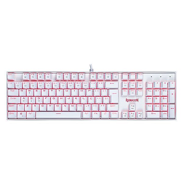 Teclado Redragon Mitra K551W Single Color White ABNT2