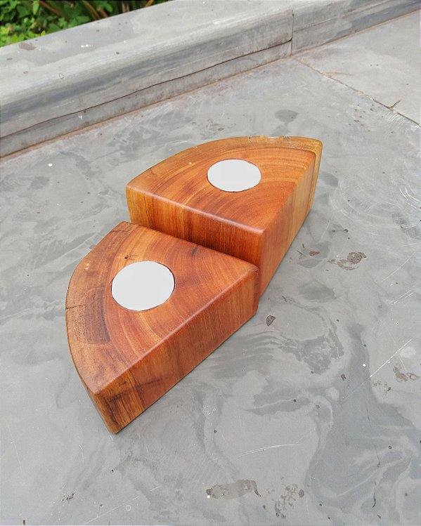 Porta Velas Tronco Eucalipto para 02 velas