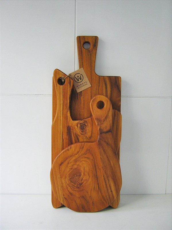 Conjunto Servir - 03 Tábuas em Teca