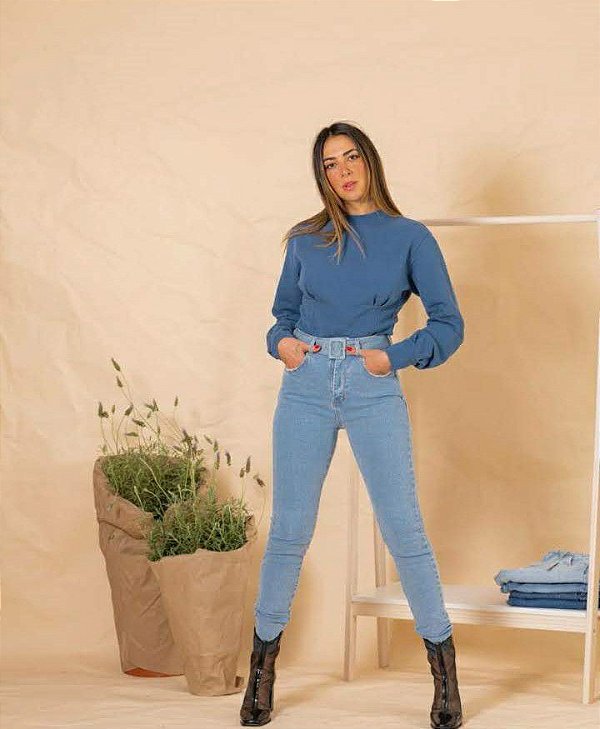 Calça  Confort C Cinto Clara - Alcance Jeans