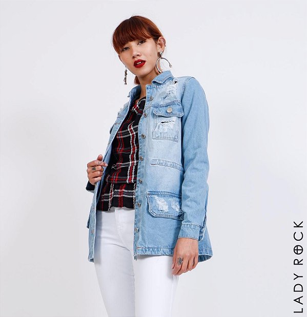 lady rock jaqueta jeans