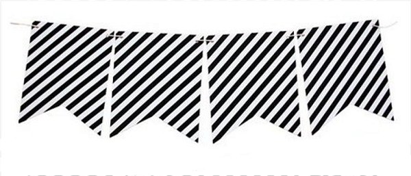 Bandeirola de Papel - Preto Oblíquo - Und
