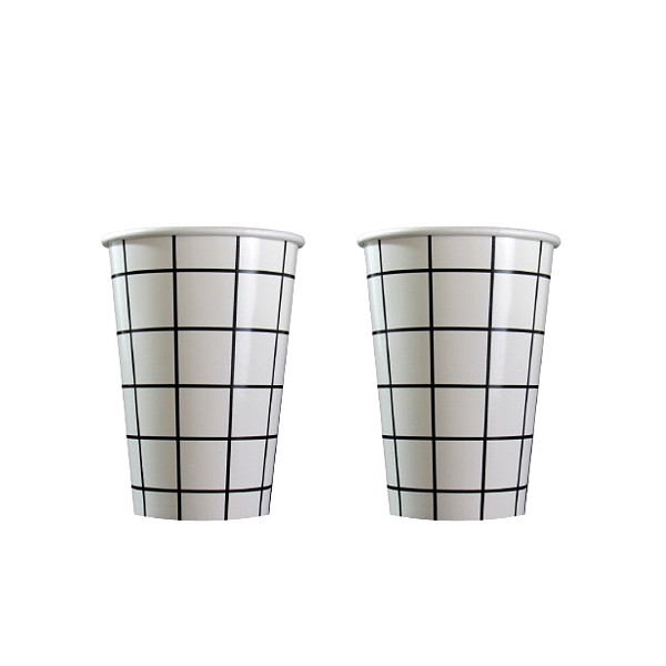 Copo de Papel - Grid P&B - 8 unds