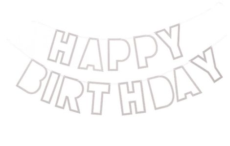 Varal Decorativo - Happy Birthday - Prata Vazado - Und