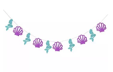 Varal Decorativo - Mermaid - Azul com Pink - Und