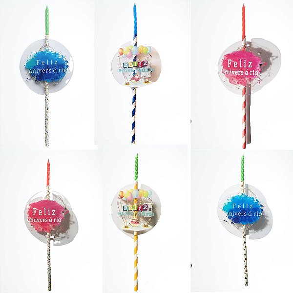 Topo de Bolo com Iluminação de Led - Feliz Aniversário