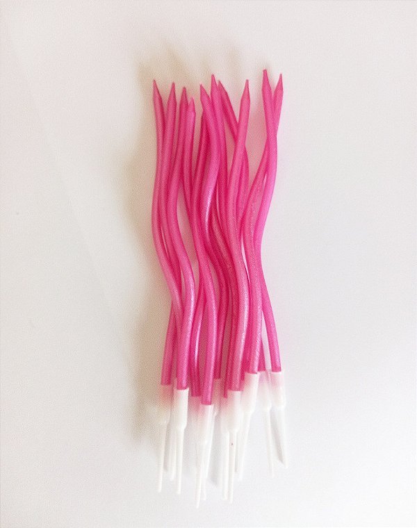 Vela Palito Espiral - Rosa Pink Cintilante - 30 Unds