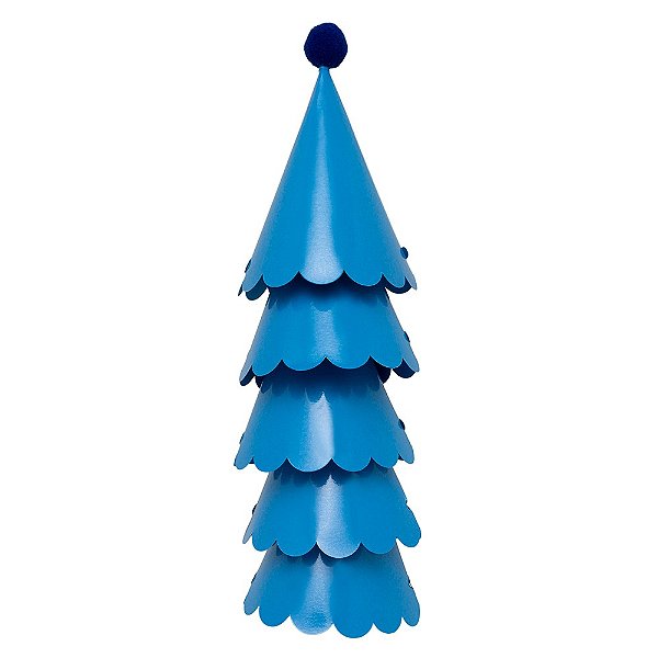 Chapéu de Aniversário Infantil Azul Mar com PomPom – Kit 5 Unidades