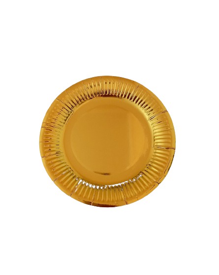 Prato de Papel Dourado Cintilante - 10 unds