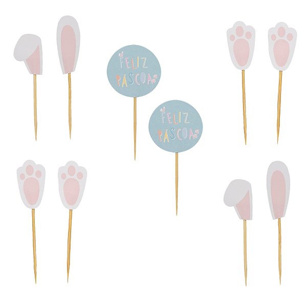 Topo de Doces/Cupcakes - Patinhas e Orelhinhas - 10 unds