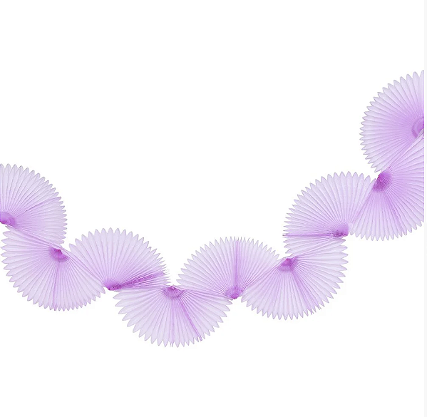 Varal Decorativo Leque de Papel Seda - Rosa Boneca - Und