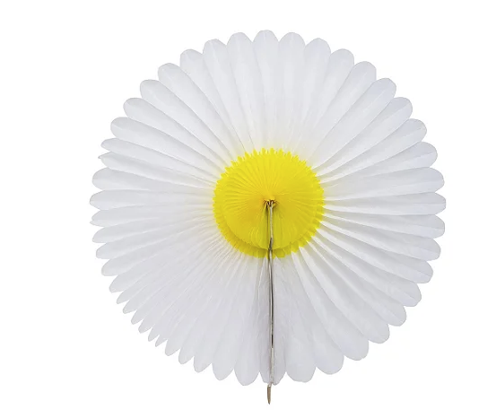 Leque de Papel Seda - Margarida - 1 Und