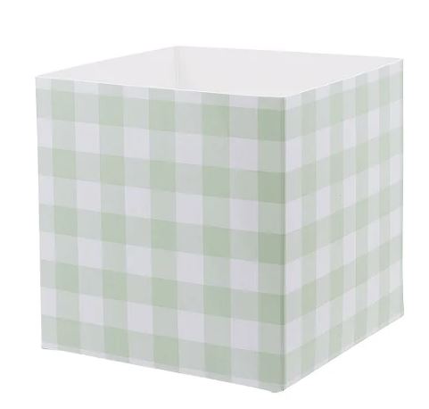 Caixote de Papel - Xadrez Verde Menta - Und
