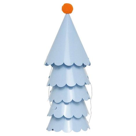 Chapéu de Aniversário Infantil com Pompom – Azul Céu e Laranja | Kit 5 Unidades