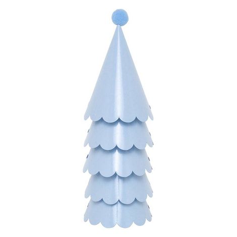 Chapéu de Aniversário Infantil Azul Céu com PomPom – Kit 5 Unidades