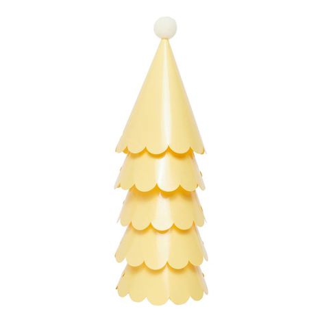 Chapéu de Aniversário Infantil Amarelo Manteiga com PomPom – Kit 5 Unidades