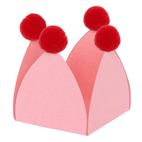 Forminhas para Doces de Festa com PomPom – Rosa e Vermelho | Kit 10 Unidades