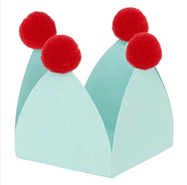 Forminhas para Doces de Festa com PomPom – Verde Menta e Vermelho| Kit 10 Unidades