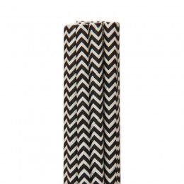Canudo de Papel Chevron Preto- 20 Unds