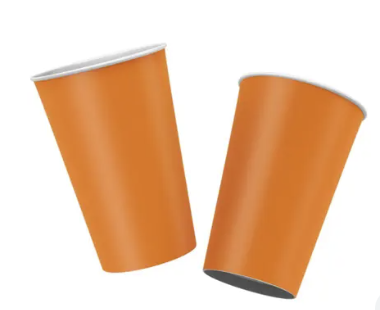 Copo Descartável de Papel Laranja Colors 180ml – Festa Infantil e Adulto | 8 Unidades