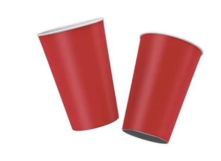 Copo Descartável de Papel Vermelho Colors 180ml – Festa Infantil e Adulto | 8 Unidades