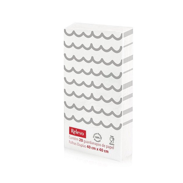 Guardanapo de Papel Onda Cinza - 20 unds