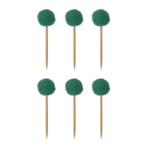 Topos para Doces/Cupcakes/Salgados - PomPom Verde Folha - 6 unds