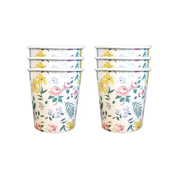 Copo de Papel Flores no Jardim - 8 Unds
