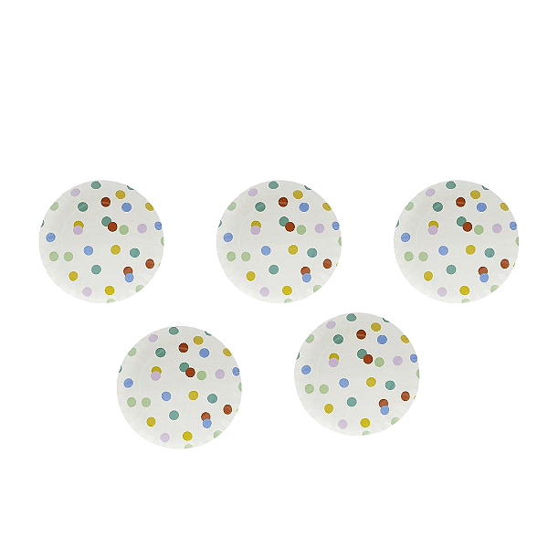 Mini Prato de Papel Confete - 5 Unidades | Prato Decorativo para Festa Infantil, Mesa Posta e Aniversário